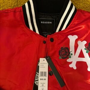 Reason Brand Letterman Style Jacket Brand New red/Black